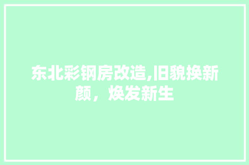 东北彩钢房改造,旧貌换新颜，焕发新生
