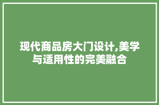 现代商品房大门设计,美学与适用性的完美融合
