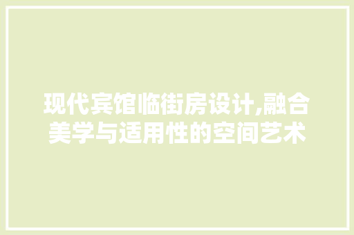 现代宾馆临街房设计,融合美学与适用性的空间艺术