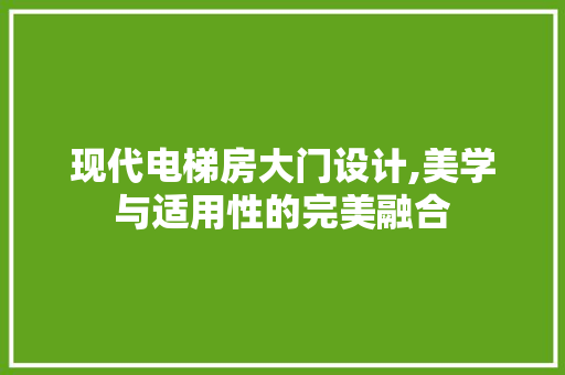 现代电梯房大门设计,美学与适用性的完美融合