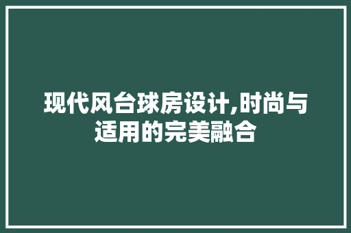 现代风台球房设计,时尚与适用的完美融合