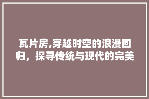 瓦片房,穿越时空的浪漫回归，探寻传统与现代的完美融合