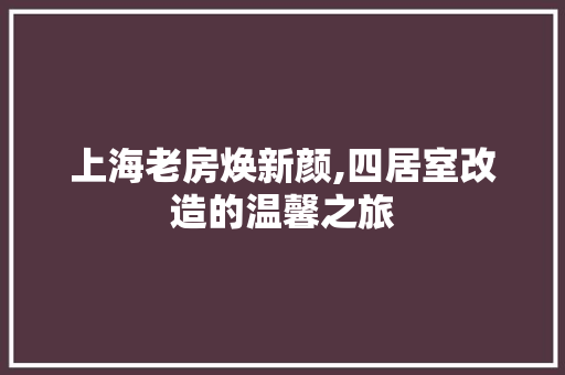 上海老房焕新颜,四居室改造的温馨之旅