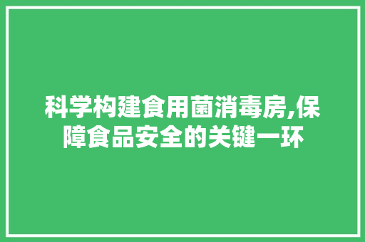 科学构建食用菌消毒房,保障食品安全的关键一环
