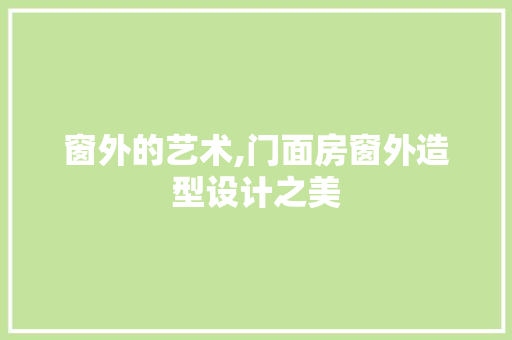 窗外的艺术,门面房窗外造型设计之美