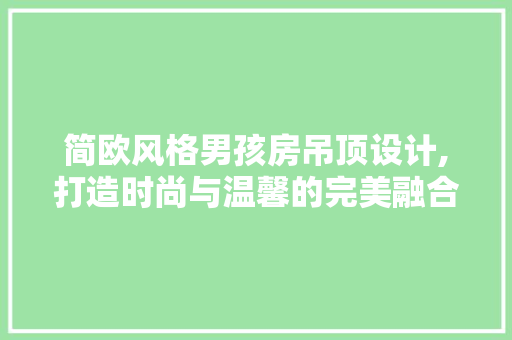 简欧风格男孩房吊顶设计,打造时尚与温馨的完美融合