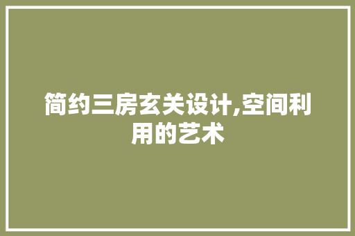 简约三房玄关设计,空间利用的艺术