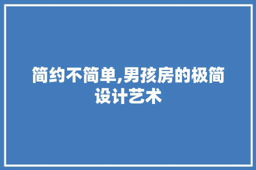 简约不简单,男孩房的极简设计艺术