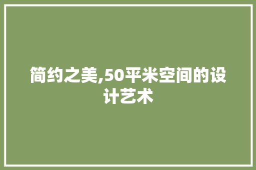 简约之美,50平米空间的设计艺术