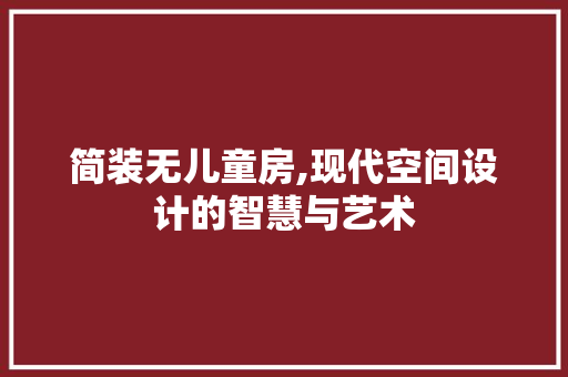 简装无儿童房,现代空间设计的智慧与艺术