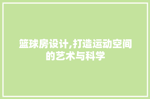 篮球房设计,打造运动空间的艺术与科学