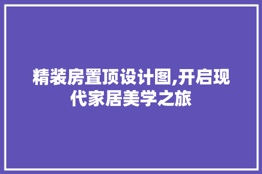 精装房置顶设计图,开启现代家居美学之旅