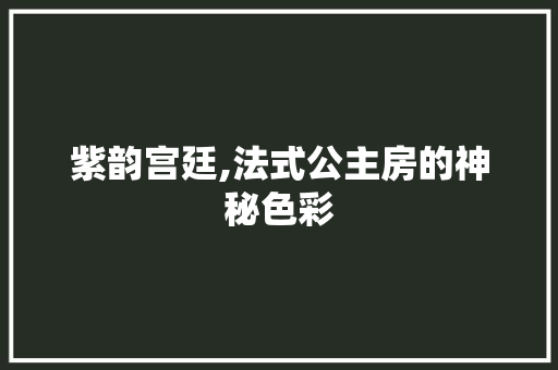 紫韵宫廷,法式公主房的神秘色彩