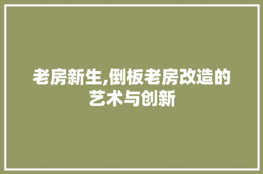 老房新生,倒板老房改造的艺术与创新