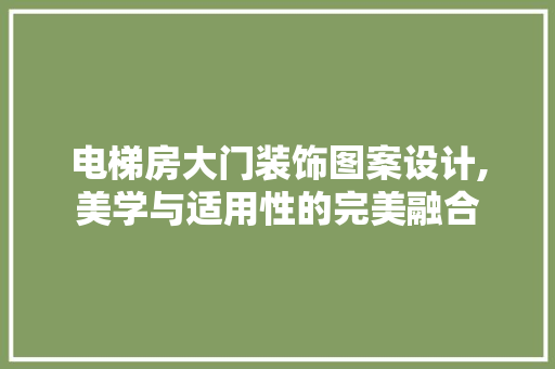 电梯房大门装饰图案设计,美学与适用性的完美融合