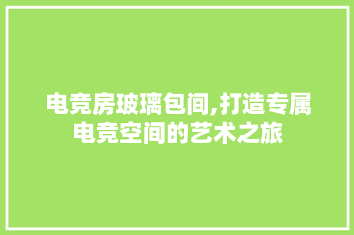 电竞房玻璃包间,打造专属电竞空间的艺术之旅