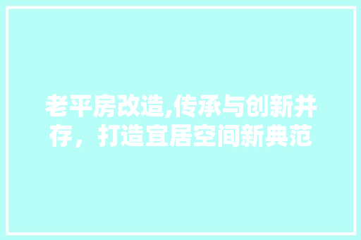 老平房改造,传承与创新并存，打造宜居空间新典范