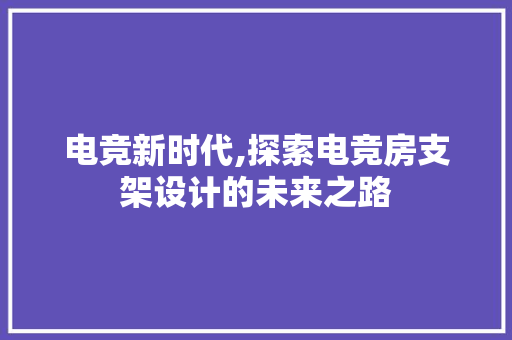 电竞新时代,探索电竞房支架设计的未来之路