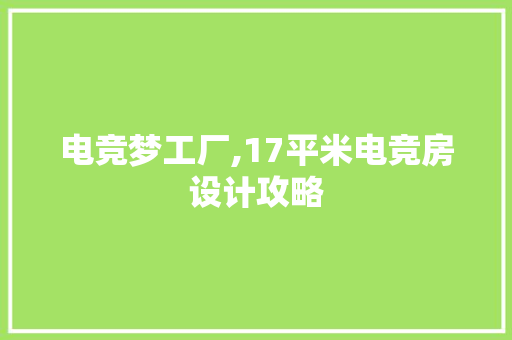 电竞梦工厂,17平米电竞房设计攻略