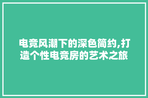 电竞风潮下的深色简约,打造个性电竞房的艺术之旅