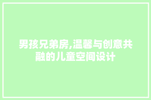 男孩兄弟房,温馨与创意共融的儿童空间设计