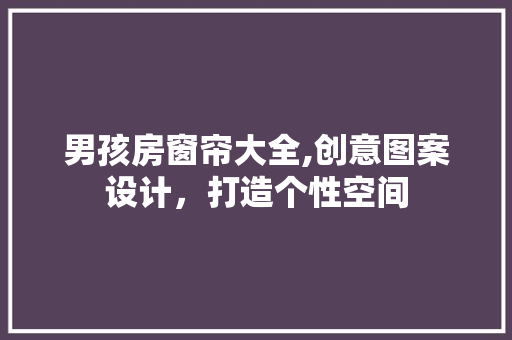 男孩房窗帘大全,创意图案设计，打造个性空间