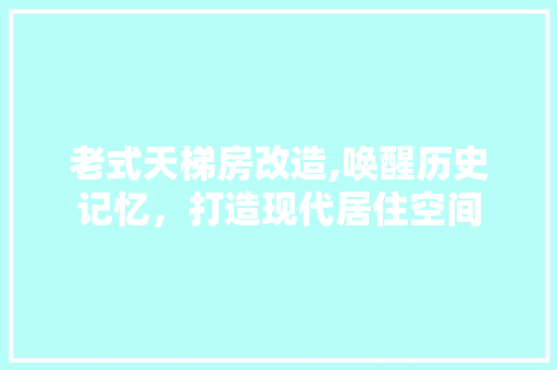 老式天梯房改造,唤醒历史记忆，打造现代居住空间