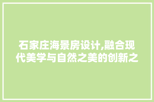 石家庄海景房设计,融合现代美学与自然之美的创新之作