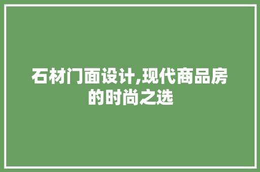 石材门面设计,现代商品房的时尚之选