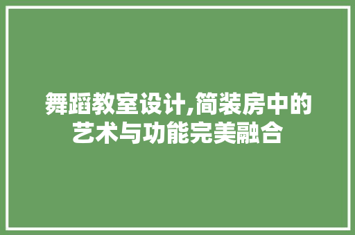 舞蹈教室设计,简装房中的艺术与功能完美融合