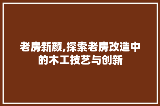 老房新颜,探索老房改造中的木工技艺与创新