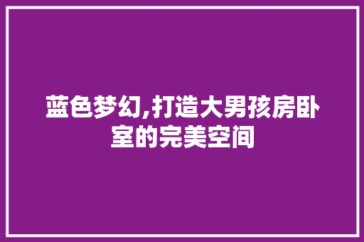 蓝色梦幻,打造大男孩房卧室的完美空间