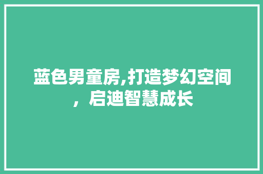 蓝色男童房,打造梦幻空间，启迪智慧成长
