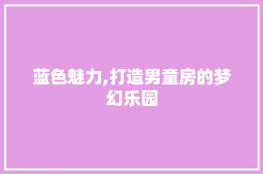 蓝色魅力,打造男童房的梦幻乐园
