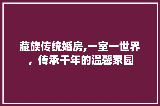 藏族传统婚房,一室一世界，传承千年的温馨家园