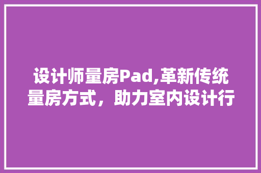 设计师量房Pad,革新传统量房方式，助力室内设计行业迈向智能化