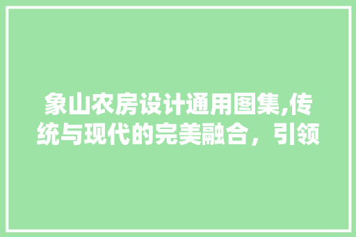 象山农房设计通用图集,传统与现代的完美融合，引领乡村振兴新潮流