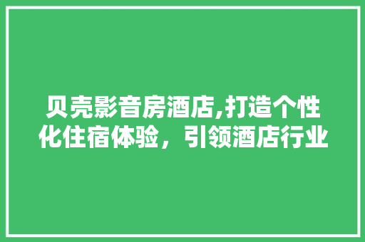 贝壳影音房酒店,打造个性化住宿体验，引领酒店行业新潮流