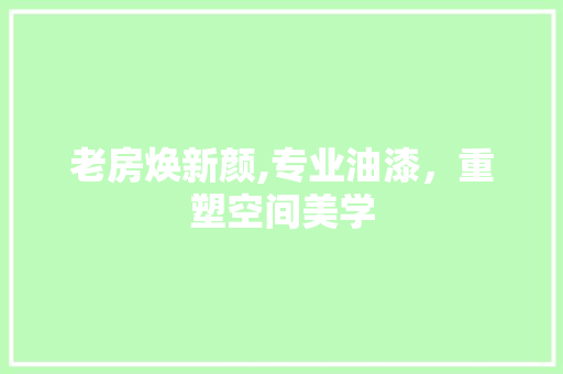 老房焕新颜,专业油漆，重塑空间美学