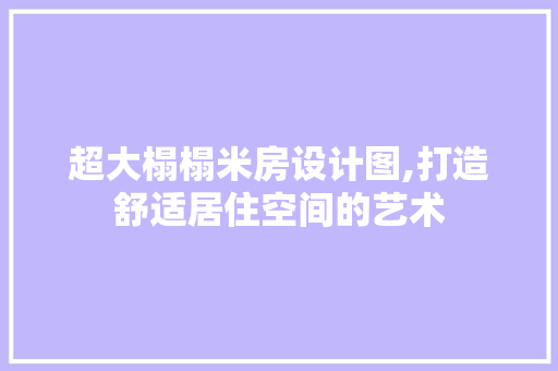 超大榻榻米房设计图,打造舒适居住空间的艺术