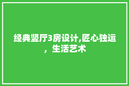 经典竖厅3房设计,匠心独运，生活艺术
