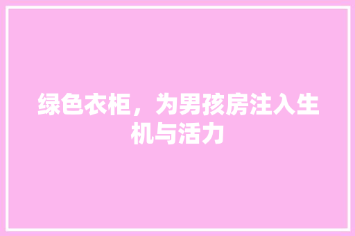 绿色衣柜，为男孩房注入生机与活力