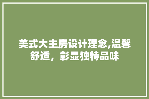 美式大主房设计理念,温馨舒适，彰显独特品味