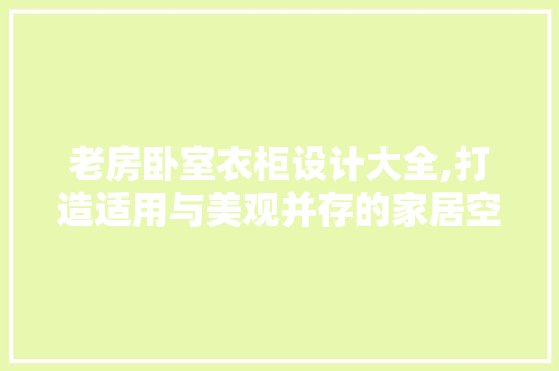 老房卧室衣柜设计大全,打造适用与美观并存的家居空间