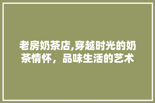 老房奶茶店,穿越时光的奶茶情怀，品味生活的艺术