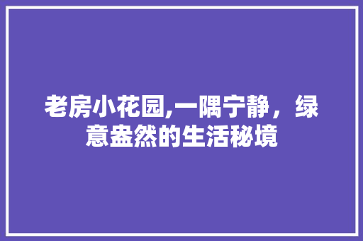 老房小花园,一隅宁静，绿意盎然的生活秘境