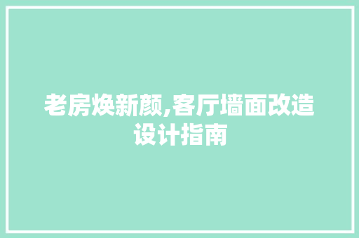 老房焕新颜,客厅墙面改造设计指南