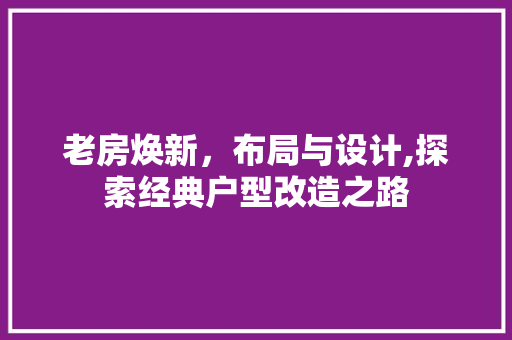 老房焕新，布局与设计,探索经典户型改造之路