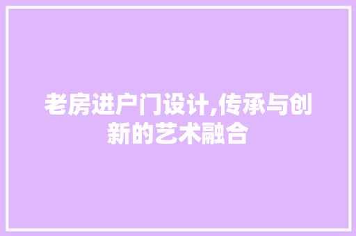 老房进户门设计,传承与创新的艺术融合
