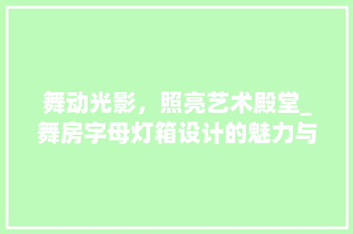 舞动光影，照亮艺术殿堂_舞房字母灯箱设计的魅力与启示